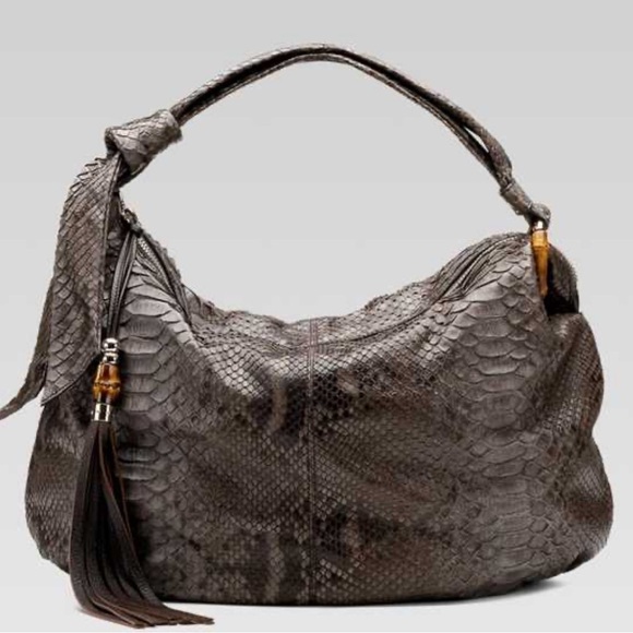 Gucci Jungle Hobo Python Large Shoulder Bag Tassels Snake Print Luxury Bag - Picture 6 of 15